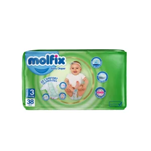 پوشک بچه مولفیکس سایز 3 بسته 38عددی